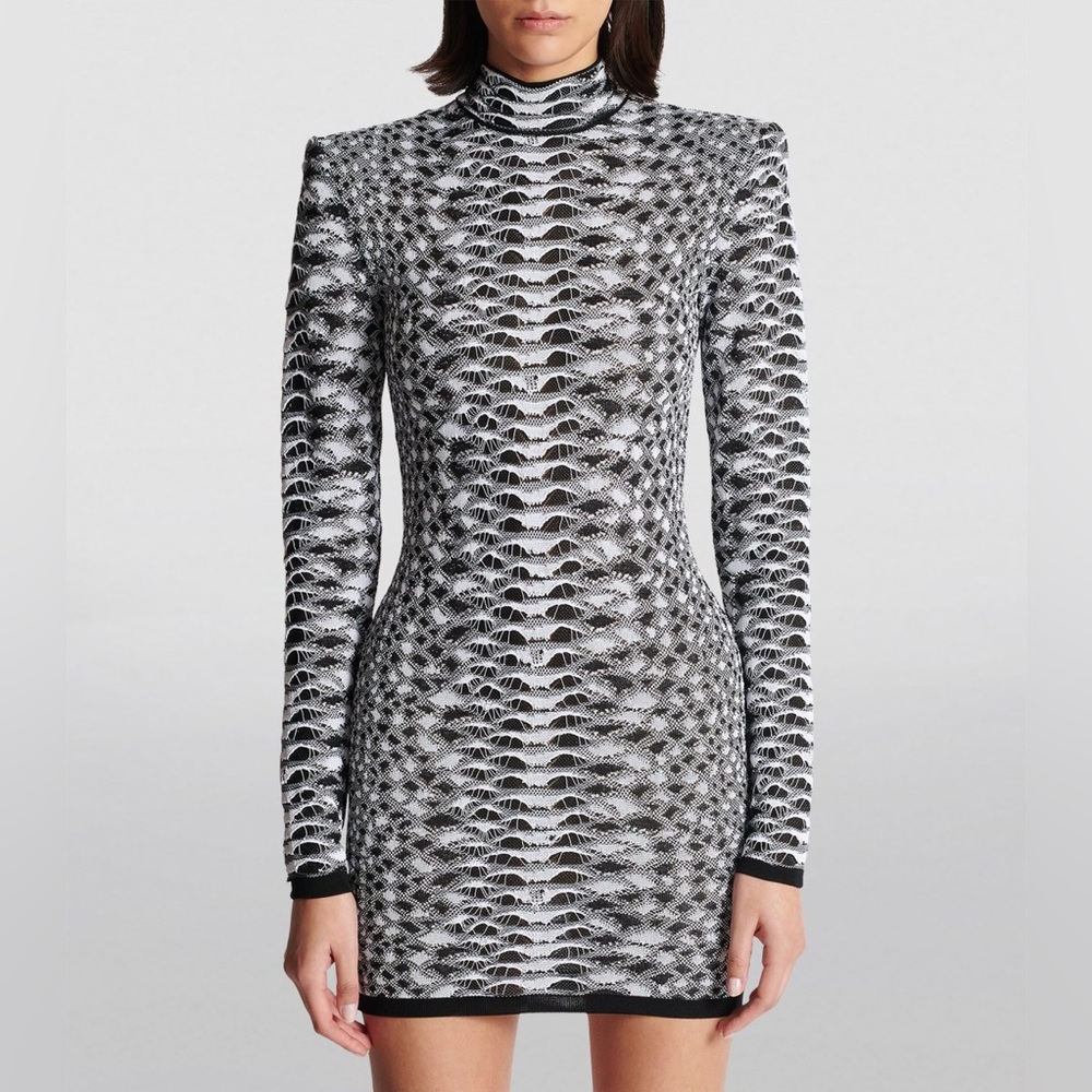 Balmain Textured Knit Mini Dress